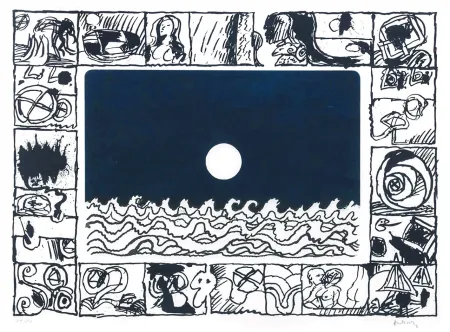 Aquatinta Alechinsky - Soleil cou coupé