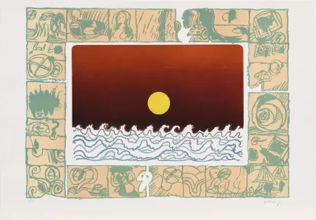 Radierung Alechinsky - Soleil cou coupé C