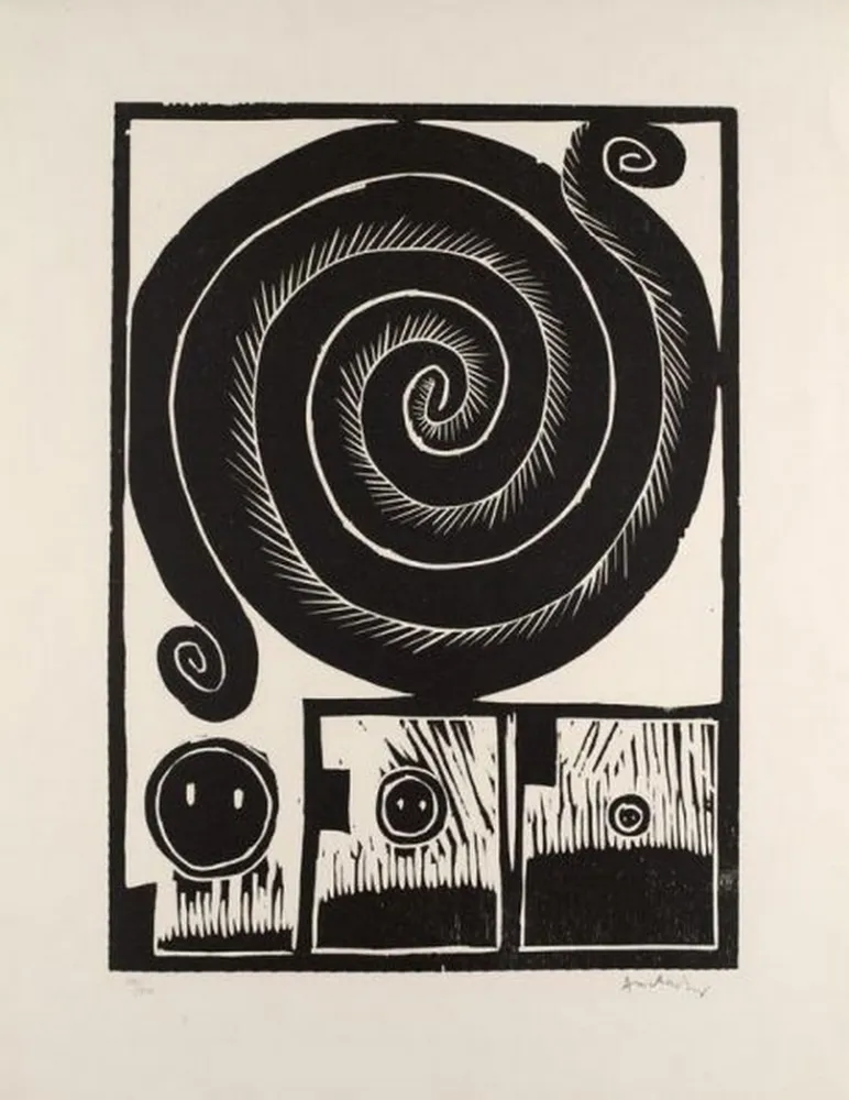 Holzschnitt Alechinsky - SPIRALE 1972