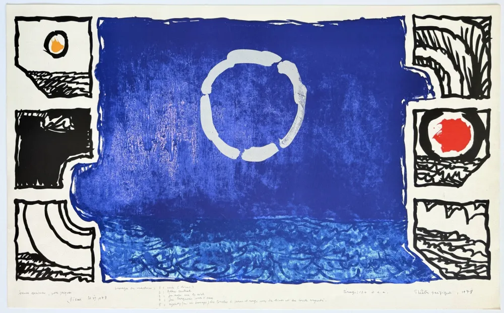 Lithographie Alechinsky - Théatre pacifique