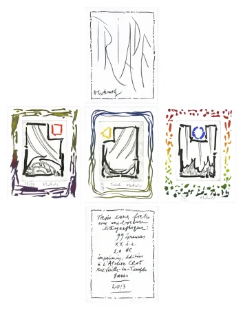 Radierung Alechinsky - Triade Rouge , Bleue, Jaune