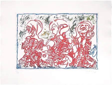 Radierung Alechinsky - Trois désordinateurs