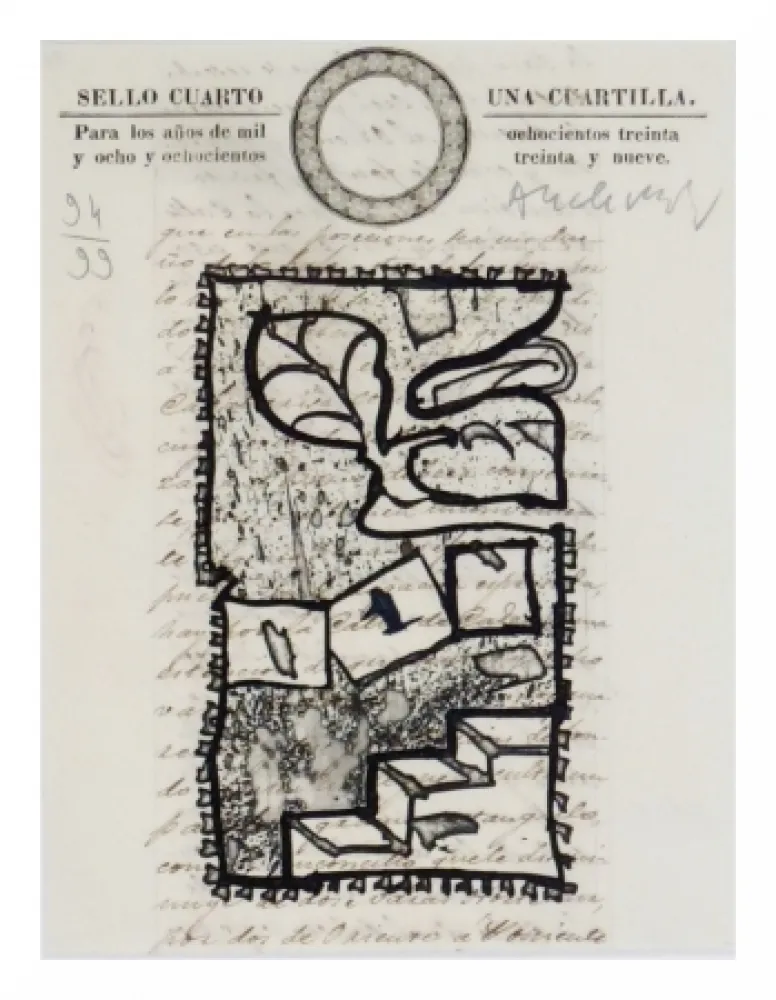 Radierung Alechinsky - Una Cuartilla