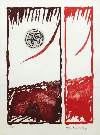 Radierung Alechinsky - '' Vaccillations ''