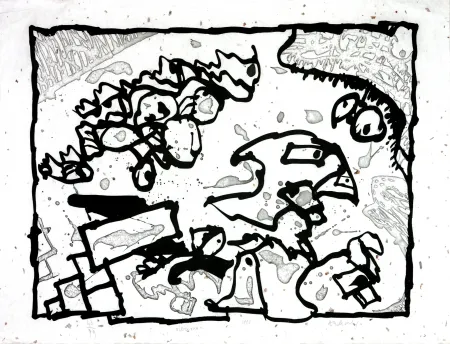 Radierung Alechinsky - Vibrions