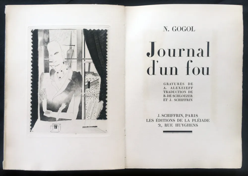 Illustriertes Buch Alexeïeff - Nicolai Gogol : JOURNAL D'UN FOU (1927).