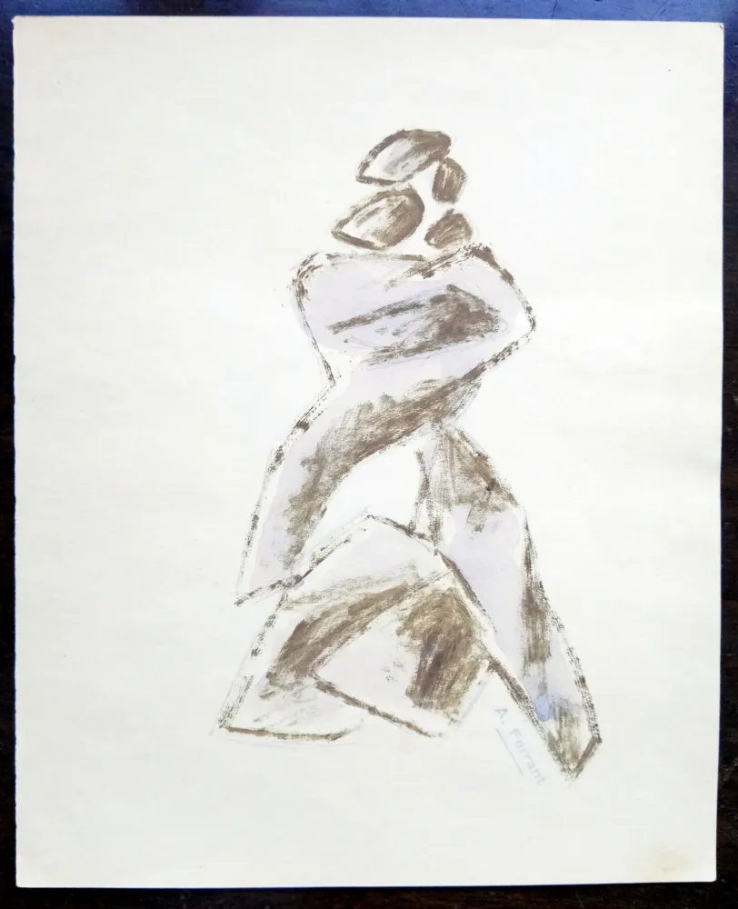 Keine Technische Àngel - Boceto escultura - Original Drawing - Signed