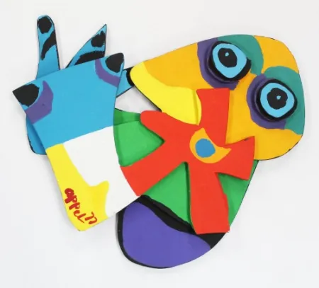 Holzschnitt Appel - Flower with Blue Eyes,