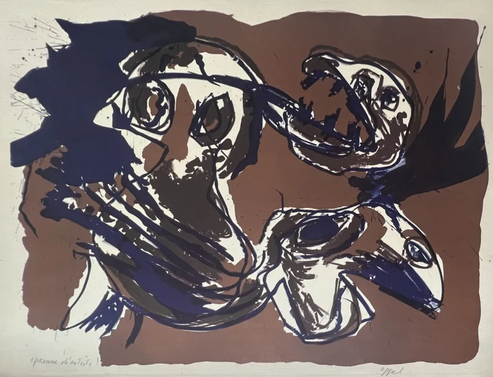 Lithographie Appel - Jules au village, 1961 - Epreuve d'artiste
