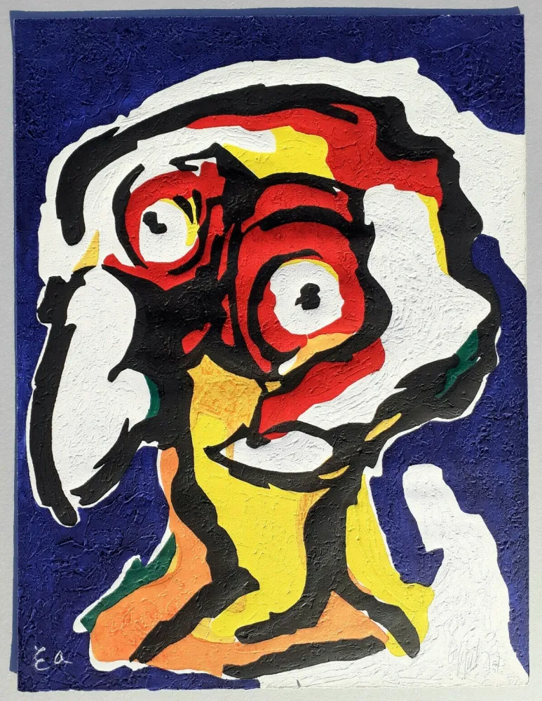 Linolschnitt Appel - Le philosophe (the philosopher)