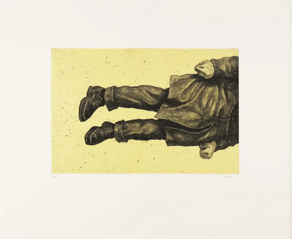 Radierung Aquindo - Homme en suspens