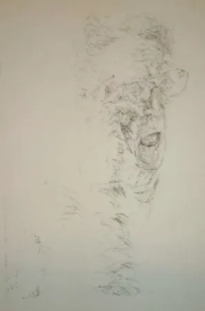 Lithographie Arhika - Autoportrait