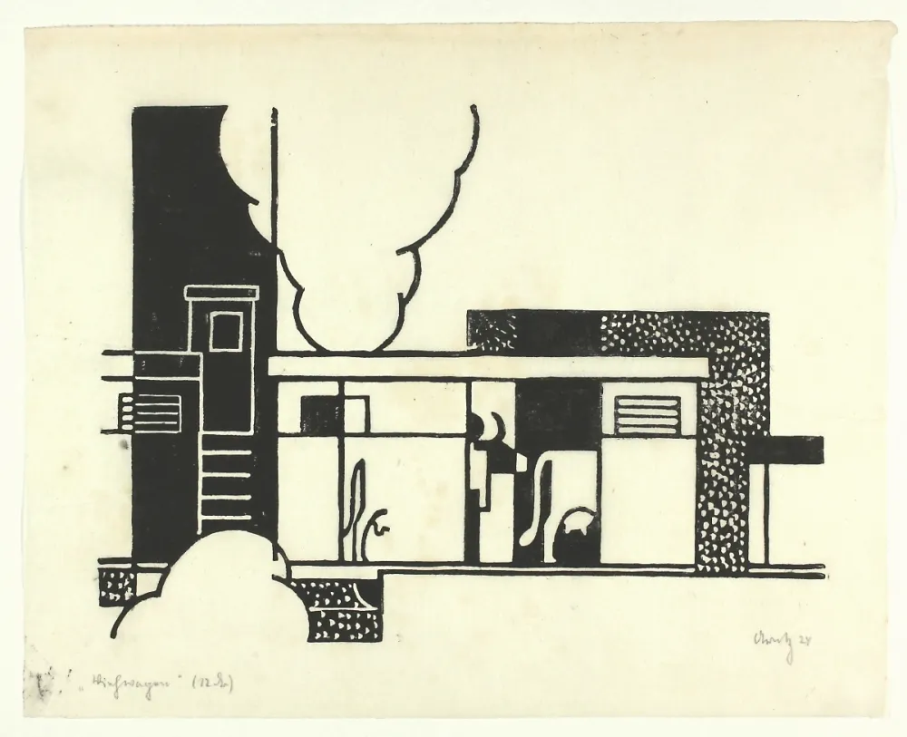 Holzschnitt Arntz - Viehwagen (Cattle wagon)