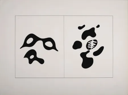 Siebdruck Arp - Lunettes et lorgnon - le squelette et son entourage, 1928-1959