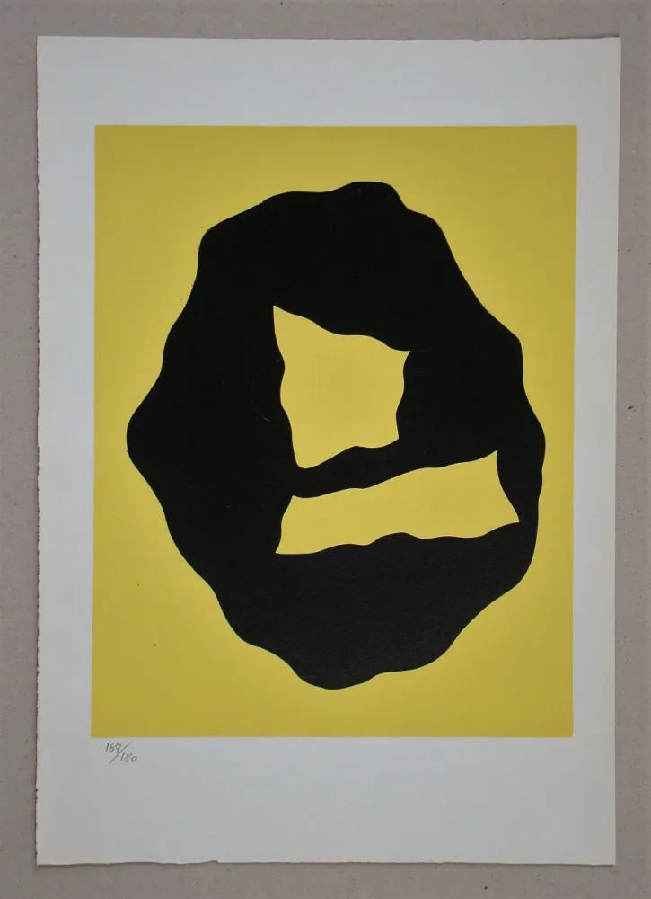 Holzschnitt Arp - Maske