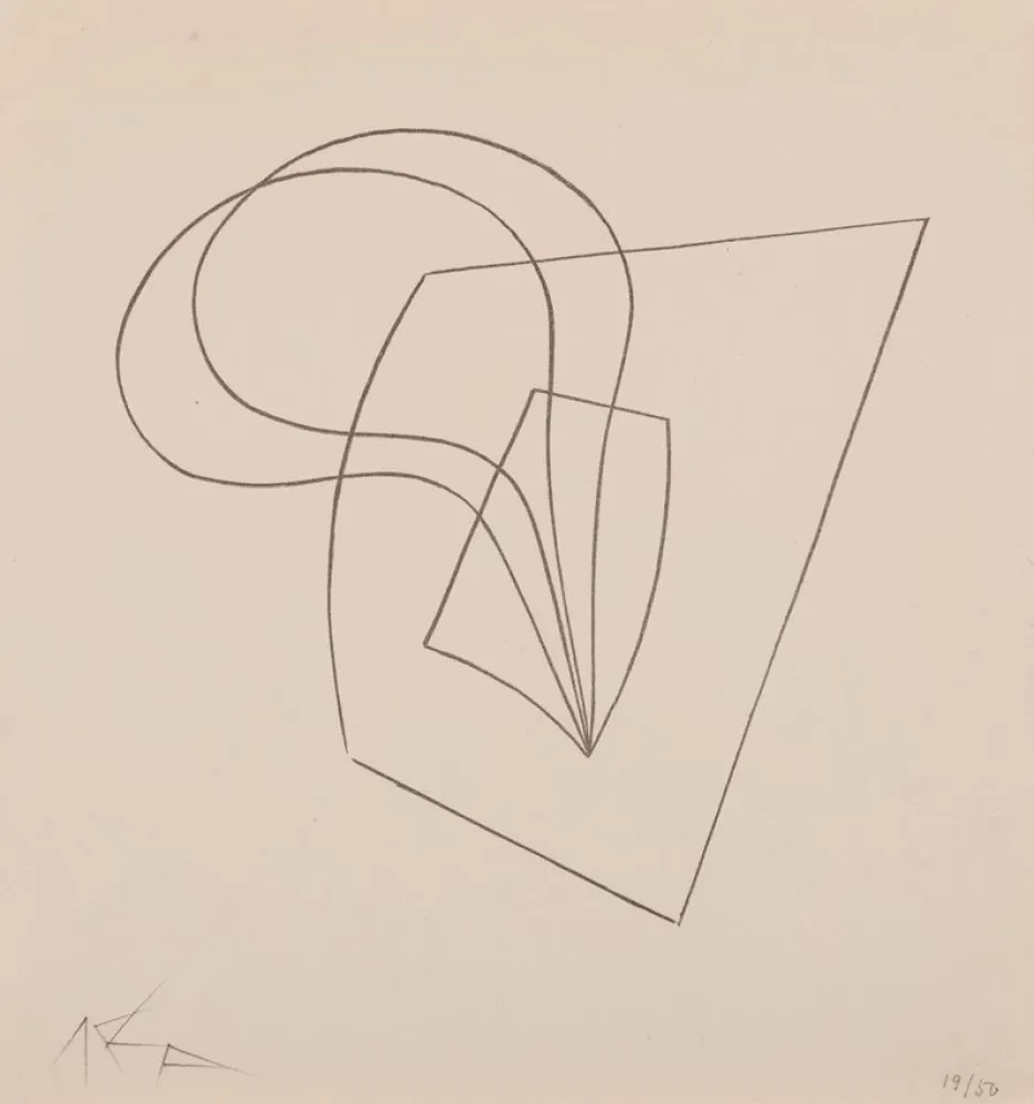 Lithographie Arp - Pflanzlich-architektonische