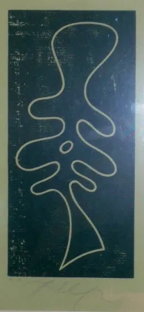 Holzschnitt Arp - Torse feuille