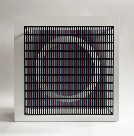 Multiple Asis - Vibration cercles mauve, rouge et turquoise