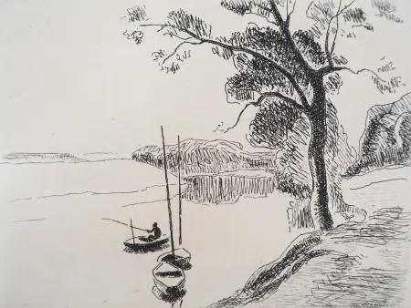 Stich Asselin - Paysage: la Seine au bois de Boulogne