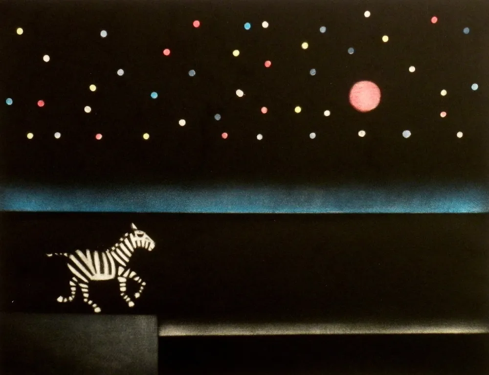 Mezzotinto Avati - Le zebre a Antibes