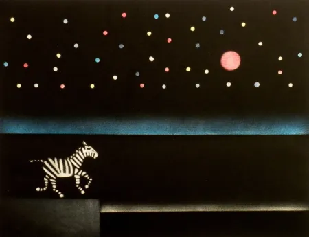 Mezzotinto Avati - Le zebre a Antibes