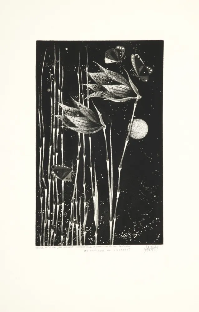 Aquatinta Avati - Les papillons de Nagasaki