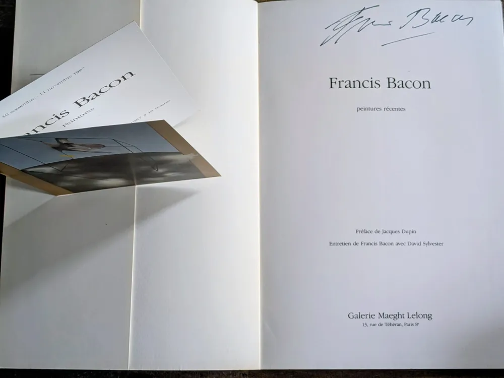 Keine Technische Bacon - Francis Bacon - Peintures Récentes,  Hand-Signed catalog and invitation,  1984