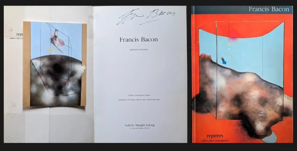 Illustriertes Buch Bacon - Hand-Signed catalog - Peintures Récentes - Hand-Signed catalog with invitation, 1984