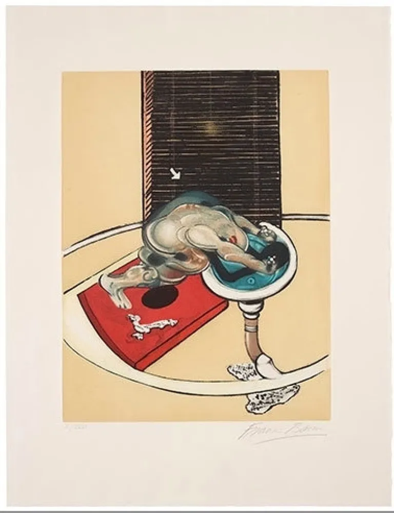 Radierung Und Aquatinta Bacon - Man at the washbasin