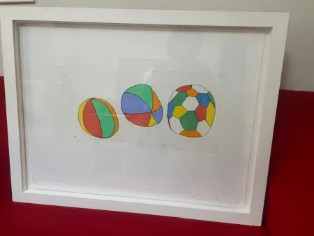 Radierung Und Aquatinta Baechler - 3 BALLS