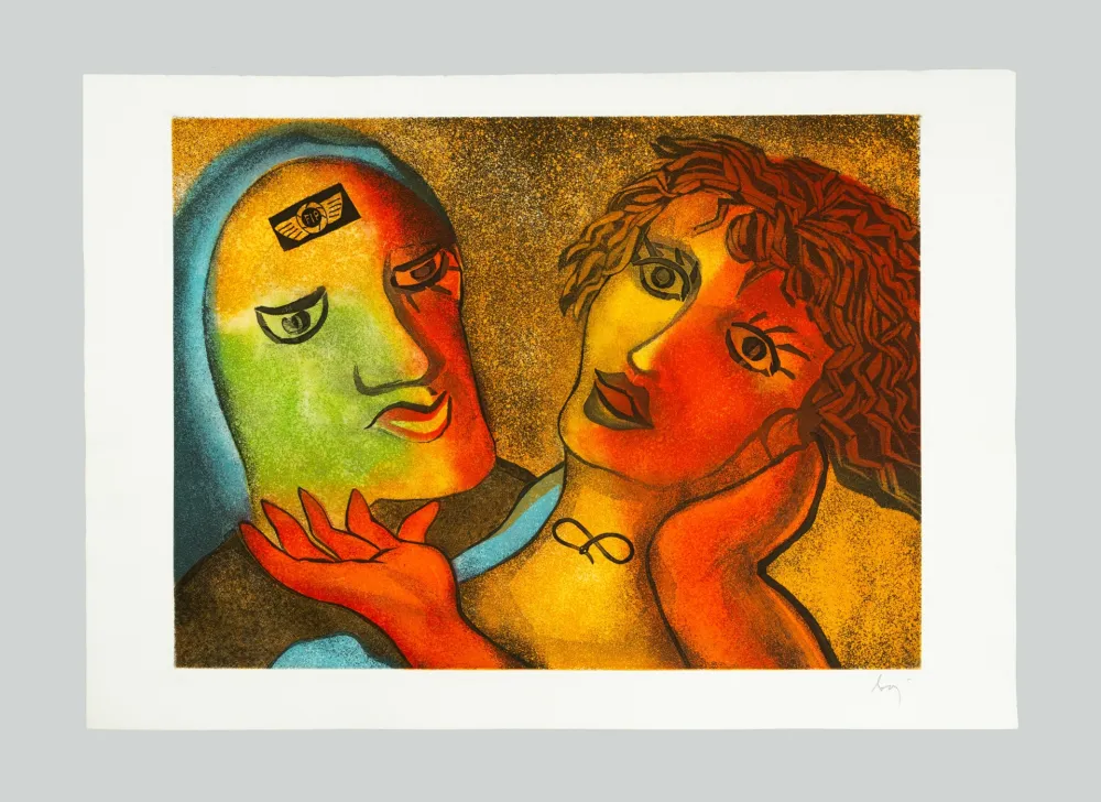 Radierung Und Aquatinta Baj - Amanti