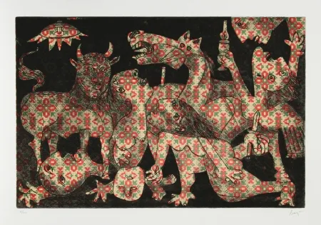 Radierung Und Aquatinta Baj - Baj Chez Picasso 2