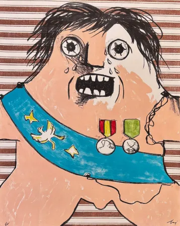 Lithographie Baj - Enrico Baj (1924–2003) – Il Maresciallo di Sassonia – Color lithograph on paper – 1965