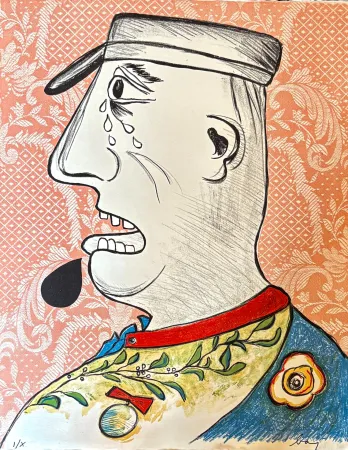 Lithographie Baj - Enrico Baj (1924–2003) – Le grande Charles – Color lithograph on paper – 1965