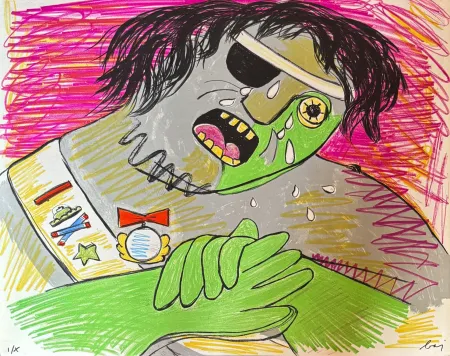 Lithographie Baj - Enrico Baj (1924–2003) – Le Vicomte de Turenne – Color lithograph on paper – 1965