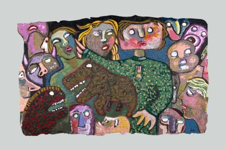 Siebdruck Baj - Folla mutante