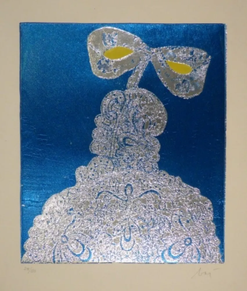 Radierung Baj - La Princesse Ira Fuerstenberg von Hohenlohe