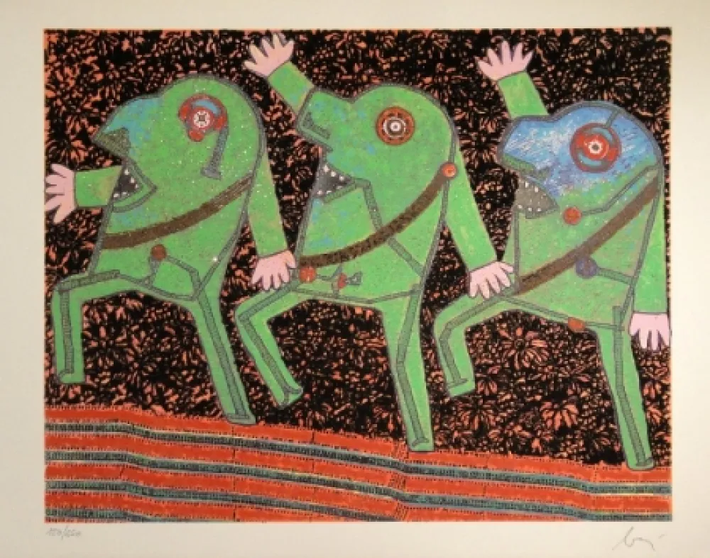 Radierung Und Aquatinta Baj - Parade