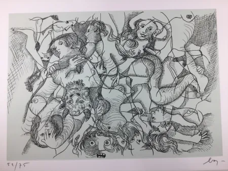 Radierung Baj - Sade in Italy - complete folder ( 8 erotic etchings )