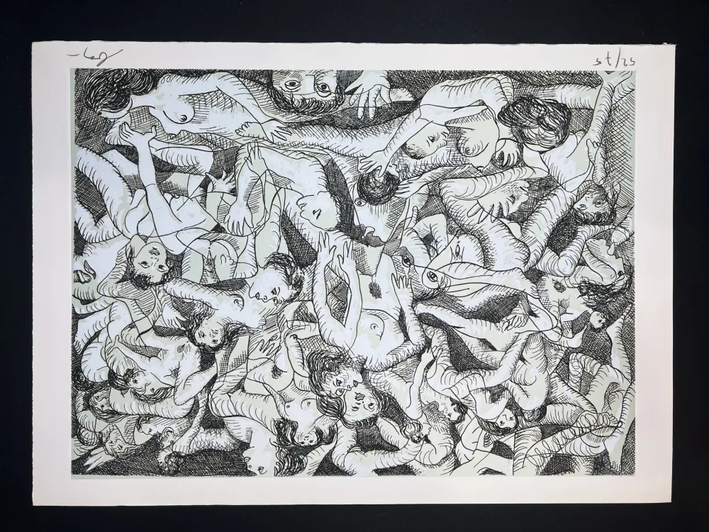 Stich Baj - SADE IN ITALY - complete folder with 8 erotic etchings