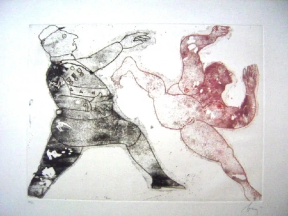 Aquatinta Baj - Viol du General