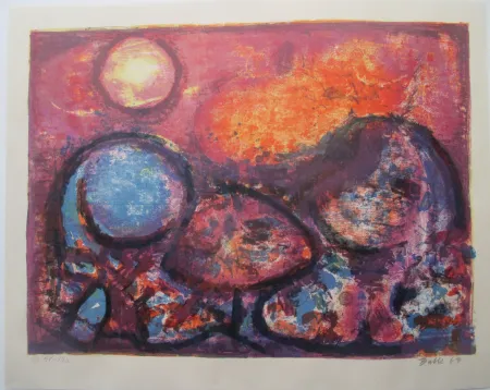 Lithographie Balle - Under rød himmel -Under the red sky