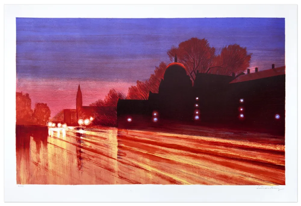 Lithographie Bang -  Forfatningens første dag 