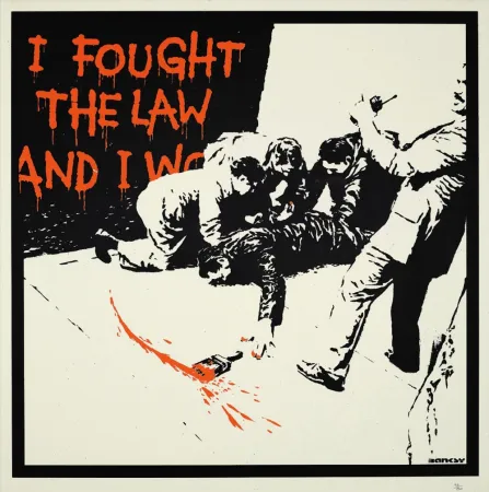 Siebdruck Banksy - I FOUGHT THE LAW