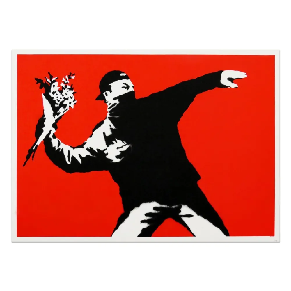 Siebdruck Banksy - Love is in the Air