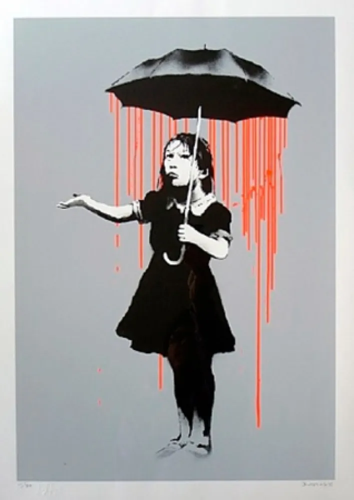 Siebdruck Banksy - Nola (Orange Rain)