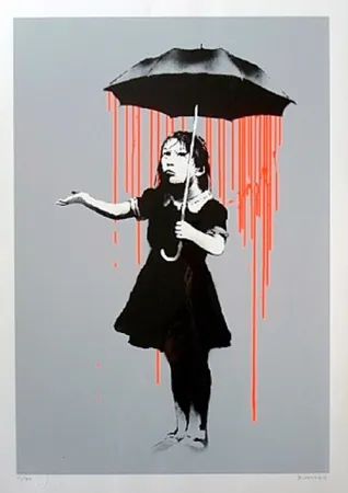Siebdruck Banksy - Nola (Orange Rain)