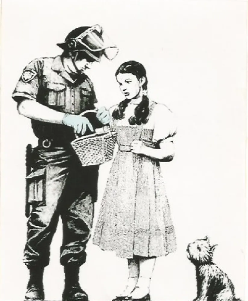 Siebdruck Banksy - Stop and search