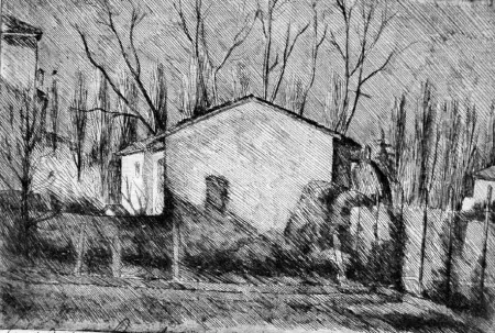 Radierung Barbisan - Inverno