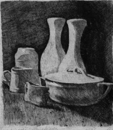 Radierung Barbisan - Natura morta